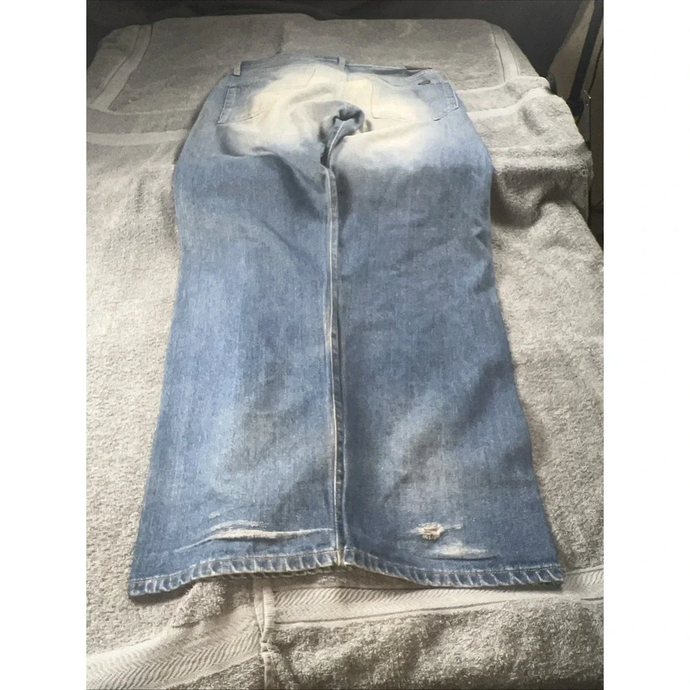 Polo Ralph Lauren Jeans Y2K Men 36X32 Wide Leg Baggy Stratford Wash Distressed